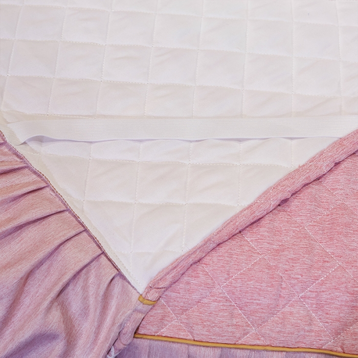 91家纺网 家纺一手货源 找家纺 网红馆 2025新款芭莎风情床裙三件套 香妃粉