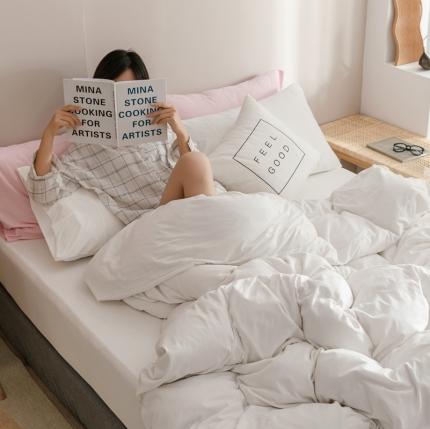 91家纺网 家纺一手货源 找家纺 （总）简煦 2025新款全棉针织棉印染纯色四件套直播爆款