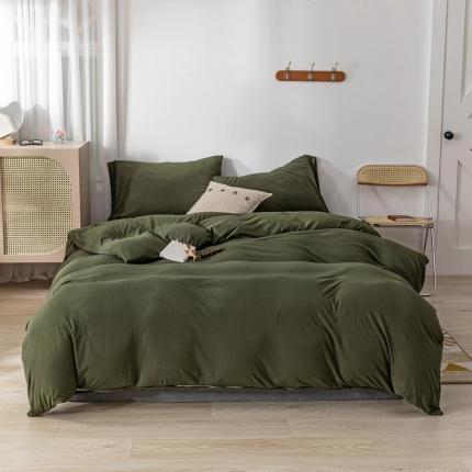 91家纺网 家纺一手货源 找家纺 （总）简煦 2025新款全棉针织棉印染纯色四件套直播爆款