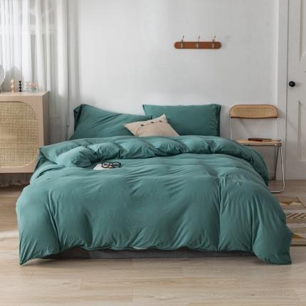 91家纺网 家纺一手货源 找家纺 （总）简煦 2025新款全棉针织棉印染纯色四件套直播爆款