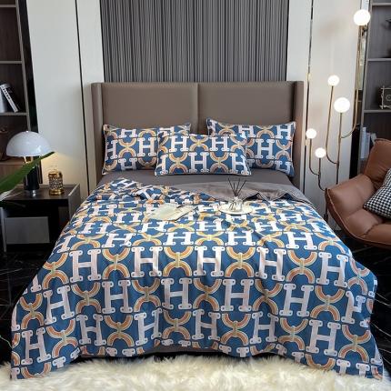 91家纺网 家纺一手货源 找家纺 （总）吾秀 60长绒棉夏被抗菌 60S全棉夏被四件套 空调被