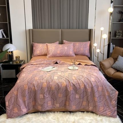 91家纺网 家纺一手货源 找家纺 （总）吾秀 60长绒棉夏被抗菌 60S全棉夏被四件套 空调被