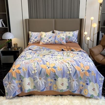 91家纺网 家纺一手货源 找家纺 （总）吾秀 60长绒棉夏被抗菌 60S全棉夏被四件套 空调被