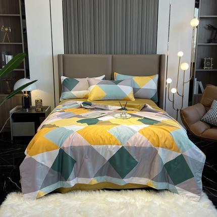 91家纺网 家纺一手货源 找家纺 （总）吾秀 60长绒棉夏被抗菌 60S全棉夏被四件套 空调被