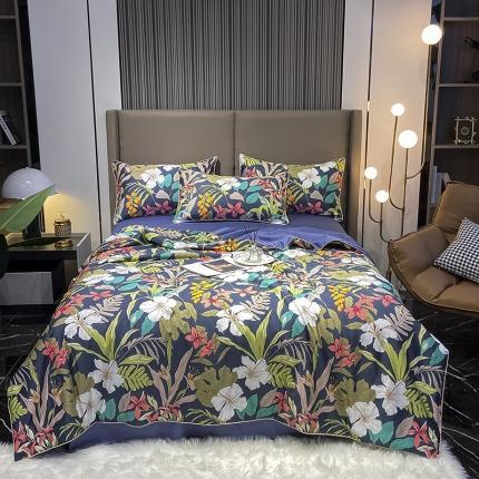 91家纺网 家纺一手货源 找家纺 （总）吾秀 60长绒棉夏被抗菌 60S全棉夏被四件套 空调被