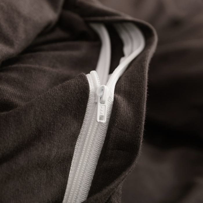 91家纺网 家纺一手货源 找家纺 简煦 2025新款针织印染纯色四件套 印-深咖