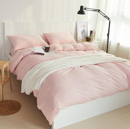 91家纺网 家纺一手货源 找家纺 （总）简煦 2025新款全棉色纺针织棉条纹纯色四件套系列2