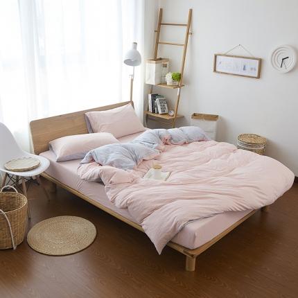 91家纺网 家纺一手货源 找家纺 （总）简煦 2025新款全棉色纺针织棉条纹纯色四件套系列2