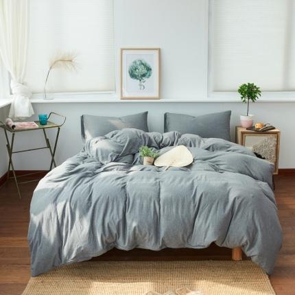 91家纺网 家纺一手货源 找家纺 （总）简煦 2025新款全棉色纺针织棉条纹纯色四件套系列2