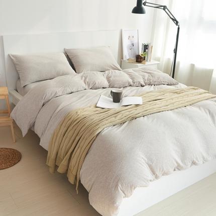 91家纺网 家纺一手货源 找家纺 （总）简煦 2025新款全棉色纺针织棉条纹纯色四件套系列2