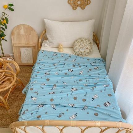 91家纺网 家纺一手货源 找家纺 星期八 2021新款凉感毯 蓝饼干