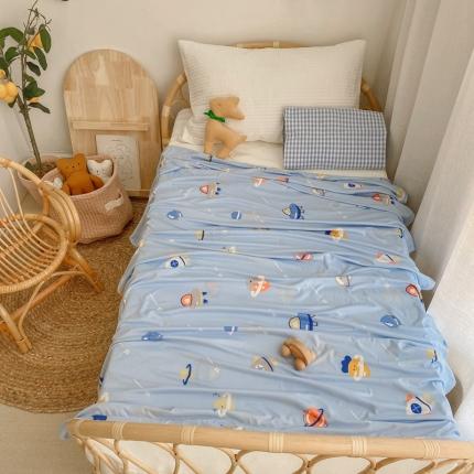 91家纺网 家纺一手货源 找家纺 星期八 2021新款凉感毯 星球蓝