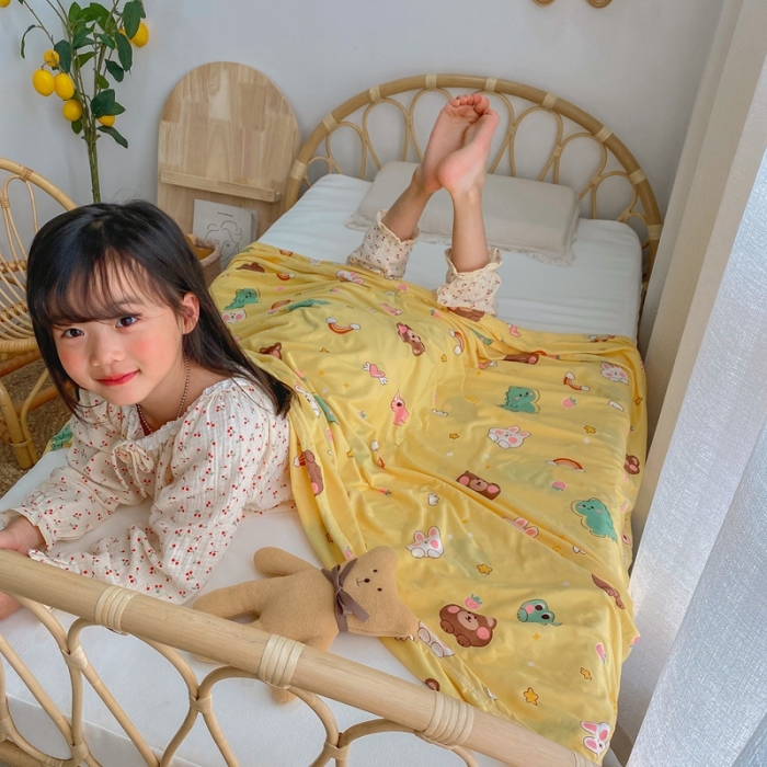 91家纺网 家纺一手货源 找家纺 星期八 2021新款凉感毯 彩虹园