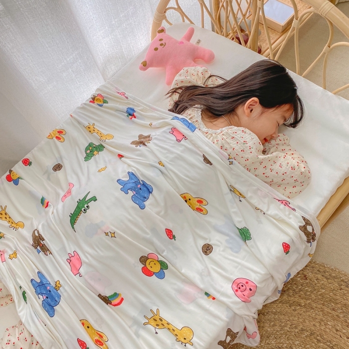 91家纺网 家纺一手货源 找家纺 星期八 2021新款凉感毯 动物园