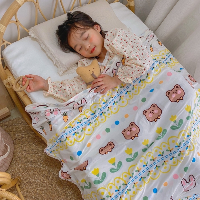 91家纺网 家纺一手货源 找家纺 星期八 2021新款凉感毯 兔宝宝