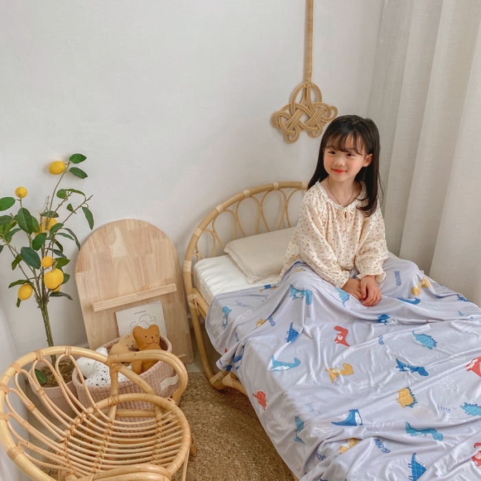 91家纺网 家纺一手货源 找家纺 星期八 2021新款凉感毯 小恐龙