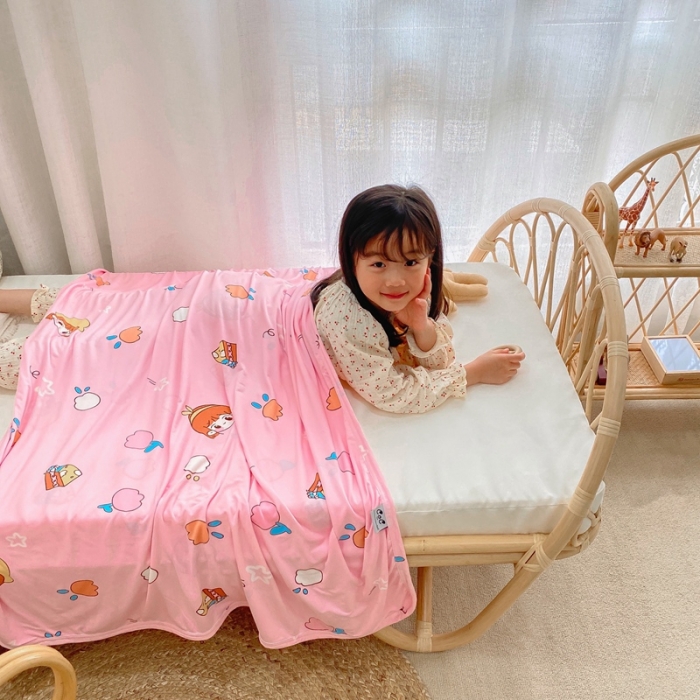 91家纺网 家纺一手货源 找家纺 星期八 2021新款凉感毯 小女孩