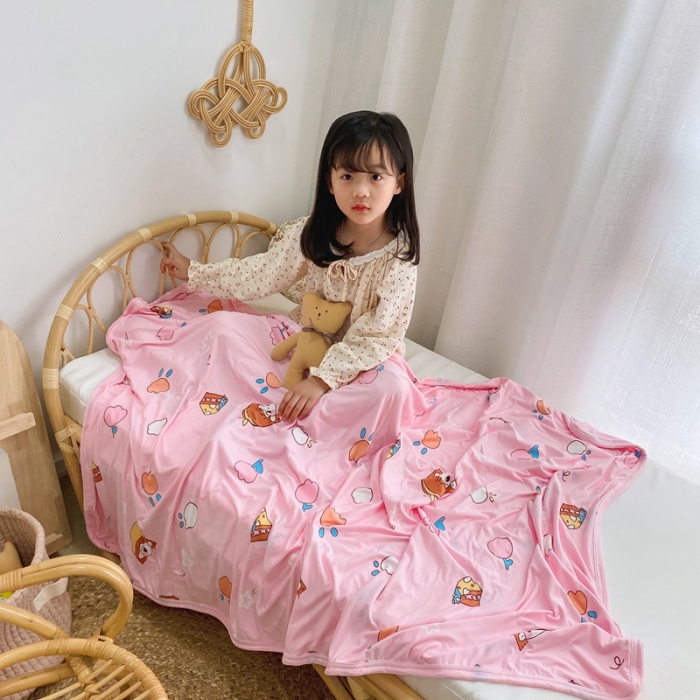 91家纺网 家纺一手货源 找家纺 星期八 2021新款凉感毯 小女孩