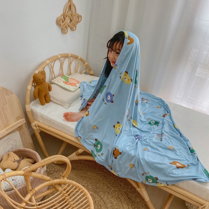 91家纺网 家纺一手货源 找家纺 星期八 2021新款凉感毯 熊宝宝