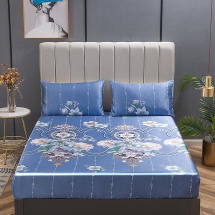 91家纺网 家纺一手货源 找家纺 纽缦 2021新款冰丝凉席三件套床笠款 满庭芳紫