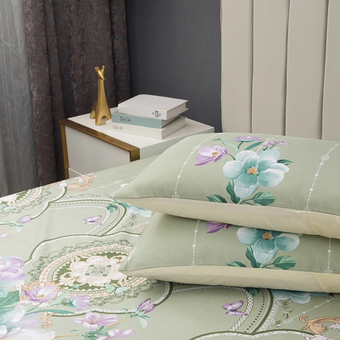 91家纺网 家纺一手货源 找家纺 纽缦 2021新款冰丝凉席三件套床笠款 满庭芳绿