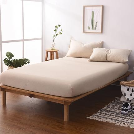 91家纺网 家纺一手货源 找家纺 （总）简煦2025新款全棉色纺针织棉条纹纯色四件套系列1单床笠