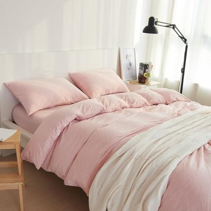 91家纺网 家纺一手货源 找家纺 （总）简煦2025新款全棉色纺针织棉条纹纯色四件套系列2单被套