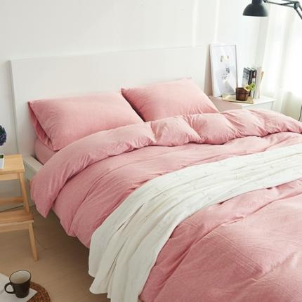 91家纺网 家纺一手货源 找家纺 （总）简煦2025新款全棉色纺针织棉条纹纯色四件套系列2单被套