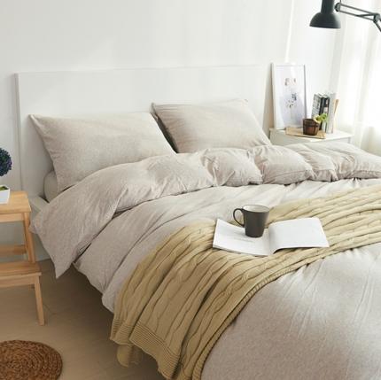 91家纺网 家纺一手货源 找家纺 （总）简煦2025新款全棉色纺针织棉条纹纯色四件套系列2单被套