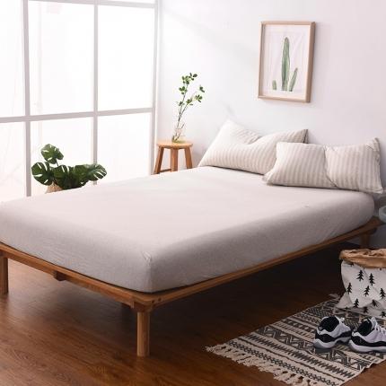 91家纺网 家纺一手货源 找家纺 （总）简煦2025新款全棉色纺针织棉条纹纯色四件套系列2单床笠