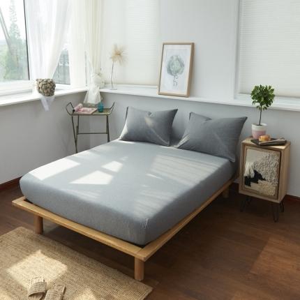 91家纺网 家纺一手货源 找家纺 （总）简煦2025新款全棉色纺针织棉条纹纯色四件套系列2单床笠