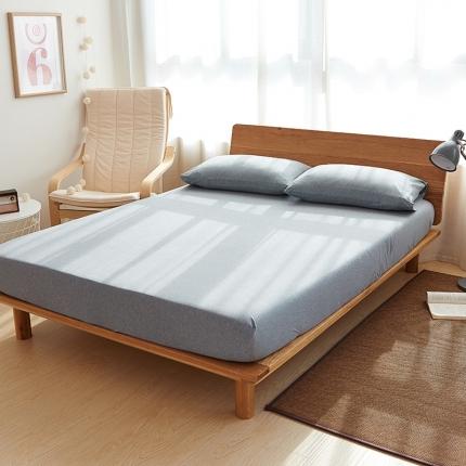 91家纺网 家纺一手货源 找家纺 （总）简煦2025新款全棉色纺针织棉条纹纯色四件套系列2单床笠