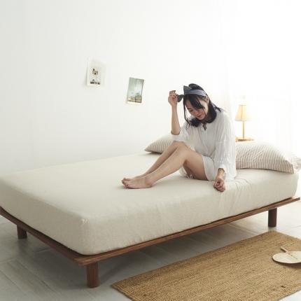 91家纺网 家纺一手货源 找家纺 （总）简煦2025新款全棉色纺针织棉条纹纯色四件套系列2单床笠