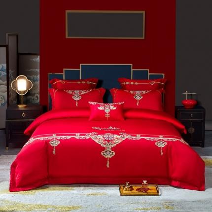 91家纺网 家纺一手货源 找家纺 （总）高大尚婚庆馆 2021新款60s新简约时尚婚庆多件套