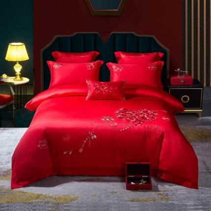 91家纺网 家纺一手货源 找家纺 （总）高大尚婚庆馆 2021新款60s新简约时尚婚庆多件套