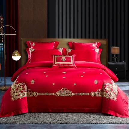 91家纺网 家纺一手货源 找家纺 （总）高大尚婚庆馆 2021新款60s新简约时尚婚庆多件套