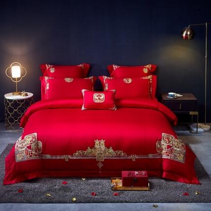 91家纺网 家纺一手货源 找家纺 （总）高大尚婚庆馆 2021新款60s新简约时尚婚庆多件套