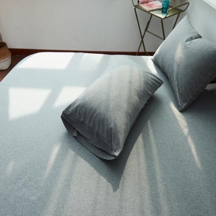 91家纺网 家纺一手货源 找家纺 （总）简煦2025新款全棉色纺针织棉条纹纯色四件套系列2单枕套