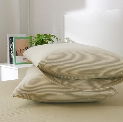 91家纺网 家纺一手货源 找家纺 （总）简煦2025新款全棉色纺针织棉条纹纯色四件套系列3单枕套