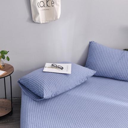 91家纺网 家纺一手货源 找家纺 （总）简煦2025新款全棉色纺针织棉条纹纯色四件套系列3单枕套