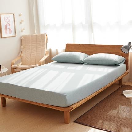 91家纺网 家纺一手货源 找家纺 （总）简煦2025新款全棉色纺针织棉条纹纯色套件系列4单床笠