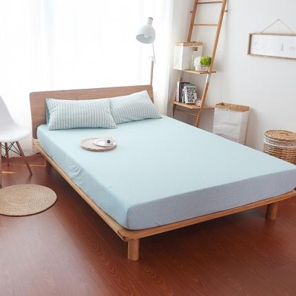 91家纺网 家纺一手货源 找家纺 （总）简煦2025新款全棉色纺针织棉条纹纯色套件系列4单床笠