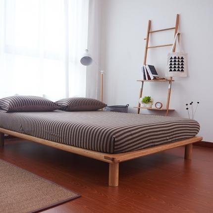 91家纺网 家纺一手货源 找家纺 （总）简煦2025新款全棉色纺针织棉条纹纯色套件系列4单床笠