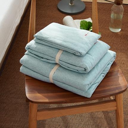 91家纺网 家纺一手货源 找家纺 （总）简煦2025新款全棉色纺针织棉条纹纯色套件系列4单床单