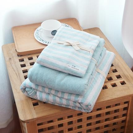 91家纺网 家纺一手货源 找家纺 （总）简煦2025新款全棉色纺针织棉条纹纯色套件系列4单床单