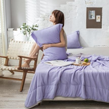 91家纺网 家纺一手货源 找家纺 塔塔 2025新款华夫格轻奢肌肤夏被 轻奢浅蓝