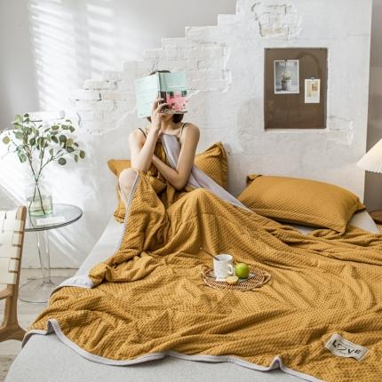 91家纺网 家纺一手货源 找家纺 塔塔 2025新款华夫格轻奢肌肤夏被 轻奢驼