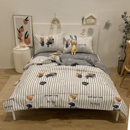 91家纺网 家纺一手货源 找家纺 （总）2021新款长绒棉夏被四件套