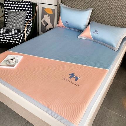 91家纺网 家纺一手货源 找家纺 懒猫 2021马卡龙冰藤席凉席 小马驹-夜海蓝