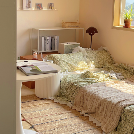 91家纺网 家纺一手货源 找家纺 （总）源启生活 2021韩版荷叶边全棉夏被三件套纯棉空调被